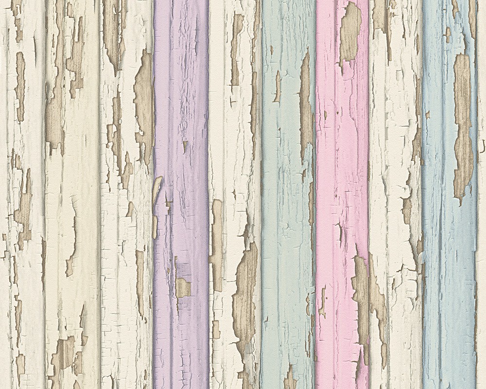 Vliestapete Holz creme...