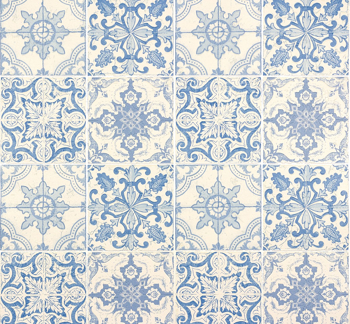 Ornament Tapete Blau Tapete weiss Fliesen Faro AS Creation 30042 2 1529 - Ornament Tapete Blau