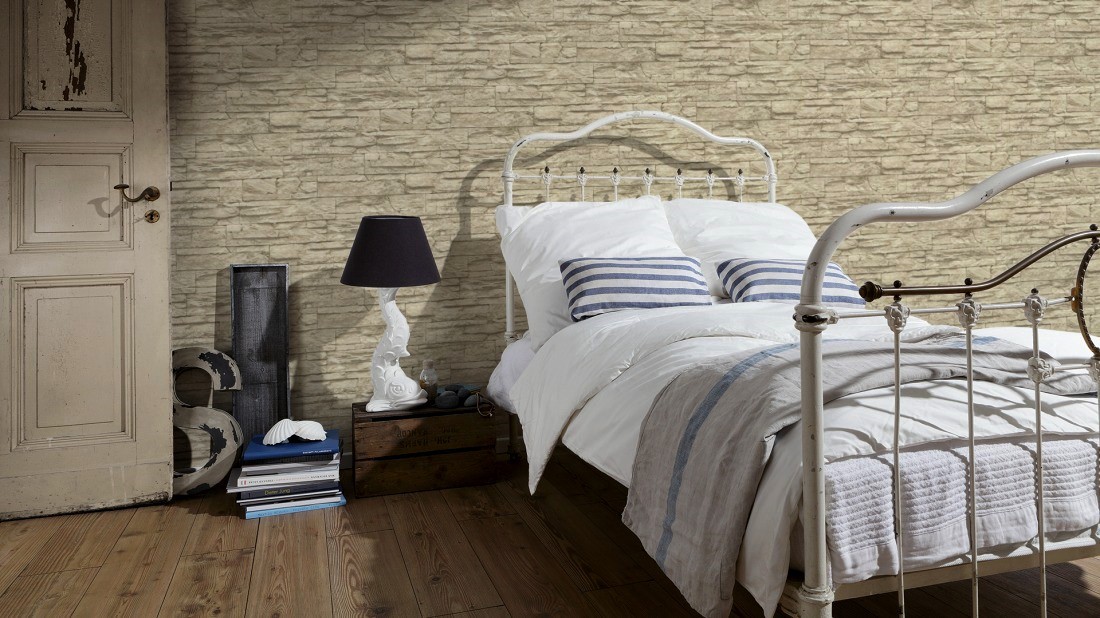 Vliestapete beige steine as creation 7071 30