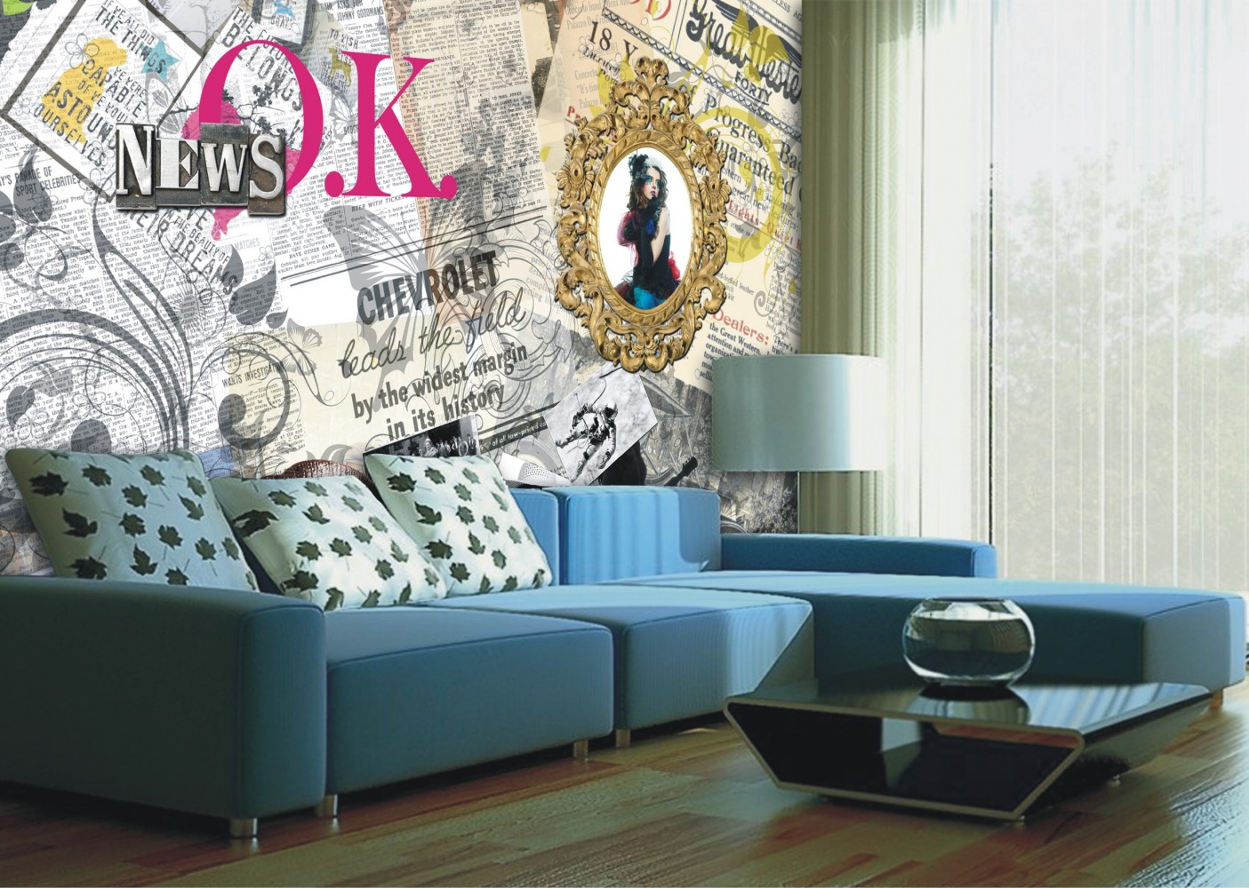 Design Tapeten Fototapeten : Fototapete Tapete Vintage Design Zeitungsauschnitte Foto 360 cm x 270 Design Tapeten Fototapeten : Fototapete Tapete Vintage Design Zeitungsauschnitte Foto 360 cm x 270