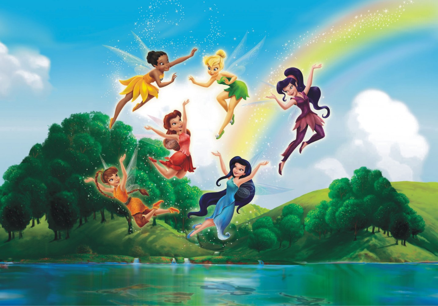 Fototapete Tapete Disney Tinkerbell und Freunde Feen Fee