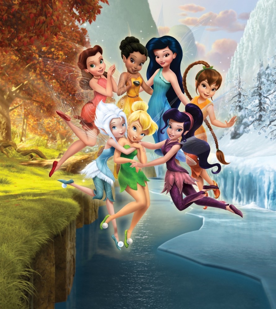 Fototapete Tapete Disney Tinkerbell und Freunde Feen Fee Foto 180 x 202 ...