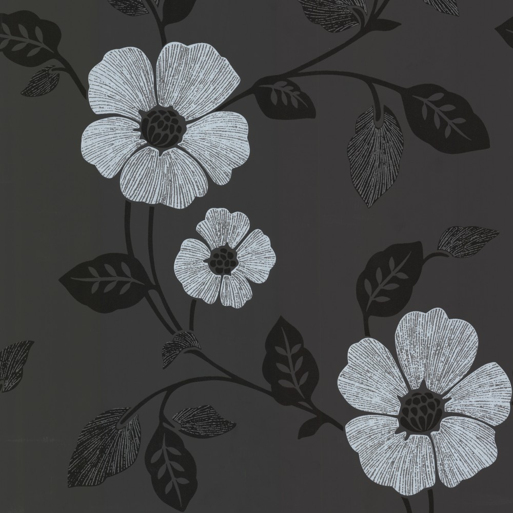 Rasch Tapeten Schwarz Wei? : Vliestapete Rasch Textil Blume schwarz wei? 46962 Rasch Tapeten Schwarz Wei? : Vliestapete Rasch Textil Blume schwarz wei? 46962