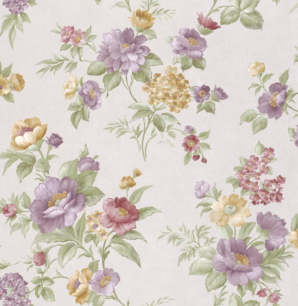 Tapeten Schlafzimmer Blumen : Tapete Rasch Textil Blumen wei? lila 324432 Tapeten Schlafzimmer Blumen : Tapete Rasch Textil Blumen wei? lila 324432