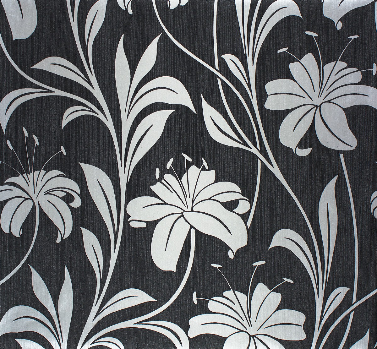 Keilrahmen Mit Tapeten Gestalten : Vliestapete Floral schwarz silber Marburg 55121 Keilrahmen Mit Tapeten Gestalten : Vliestapete Floral schwarz silber Marburg 55121