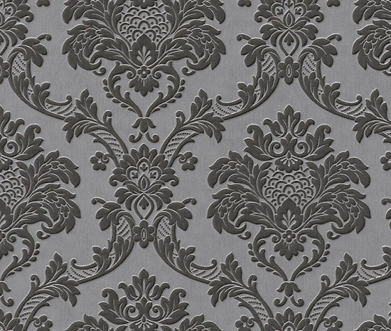 Barock Tapeten Retro Design Tapete : Black and Grey Damask Wallpaper Barock Tapeten Retro Design Tapete : Black and Grey Damask Wallpaper